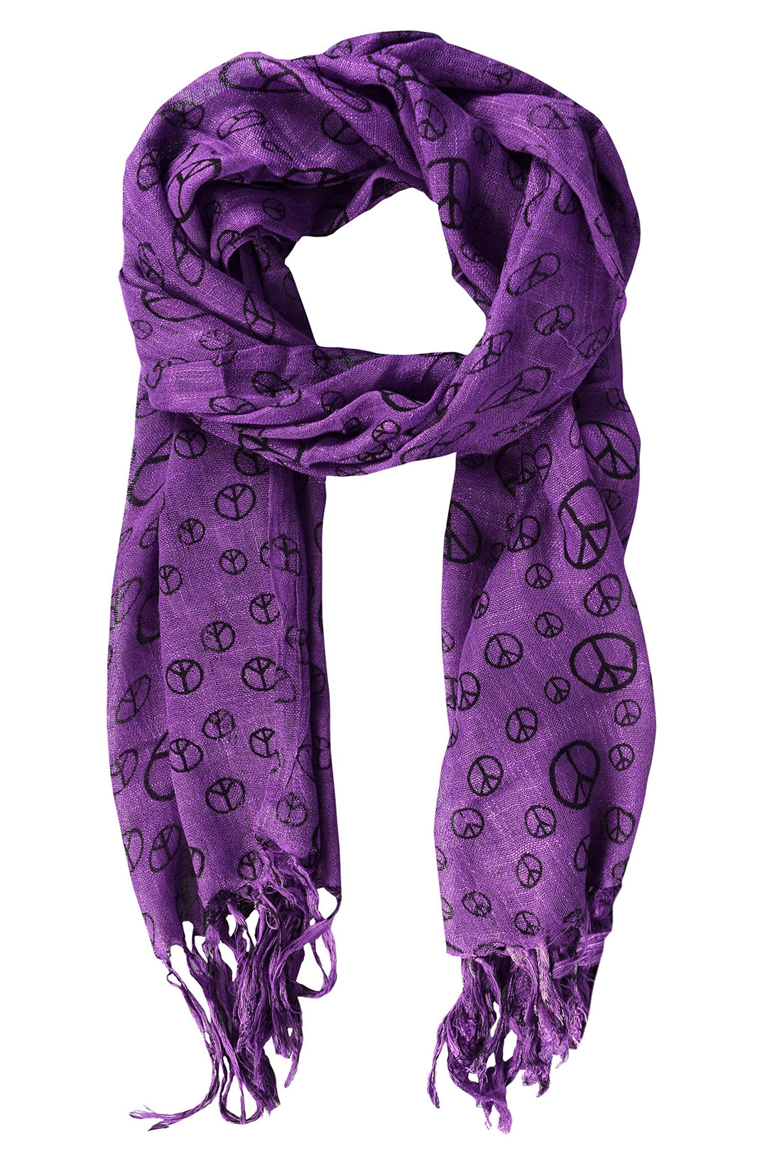 Peach Couture World Peace Symbolic Pashminas Light Weight Scarves Wraps Purple