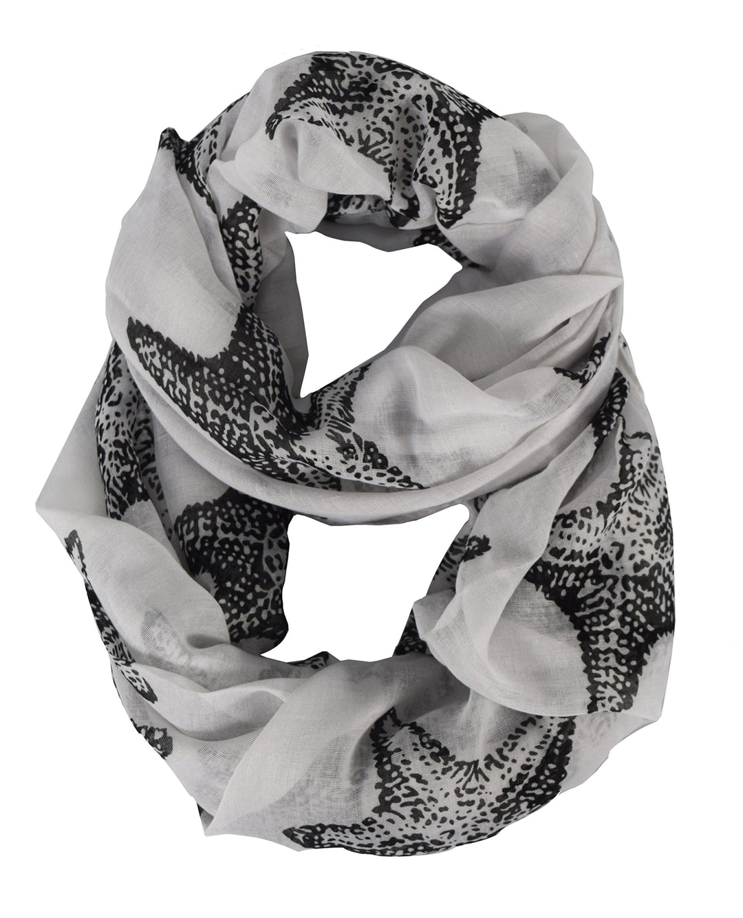 Peach Couture Summer Fashion Starfish Design Boho Infinity Loop Scarves White