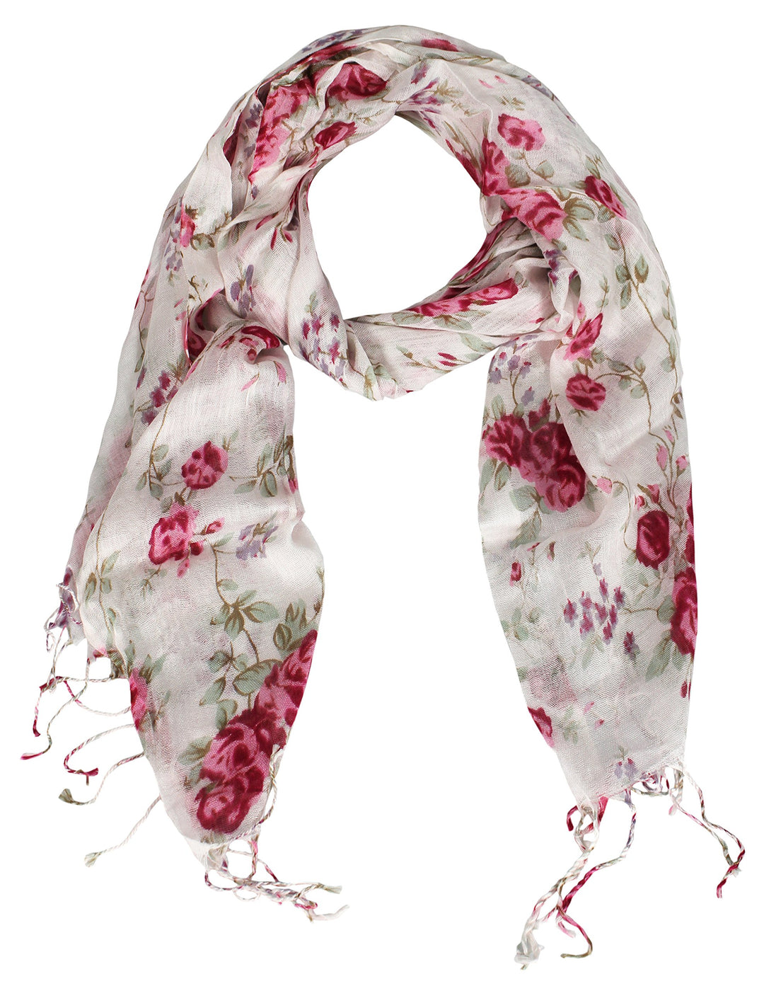 Peach Couture Vintage Inspired Floral Print Pashminas (Pink)