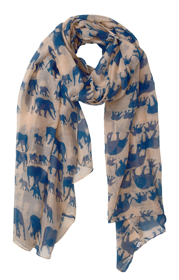 Chic peach animal print elephant wrap scarf shawl with a trendy lightweight design for women