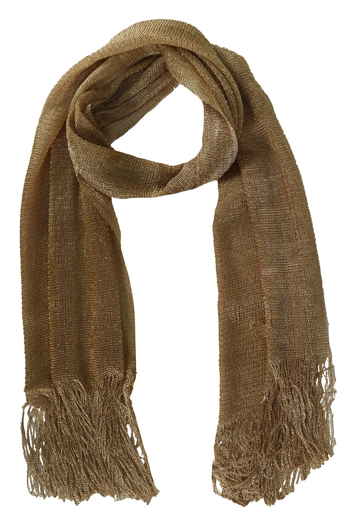 Reversible metallic paisley pashmina shawl with intricate patterns and fringed edges