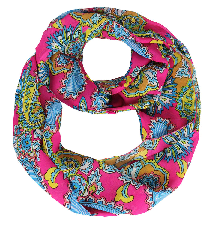 Vivid and Bright Colorful Paisley Loop Scarf