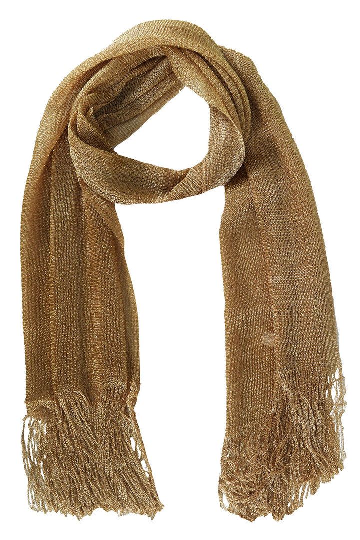 Women sheer metallic shimmer mesh glitter sparkle scarf shawl wrap with fringe edges