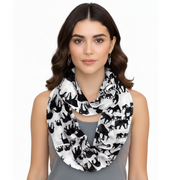 White/Black Peach Couture Trendy Lightweight Animal Print Artsy Elephant Wrap Scarf Shawl