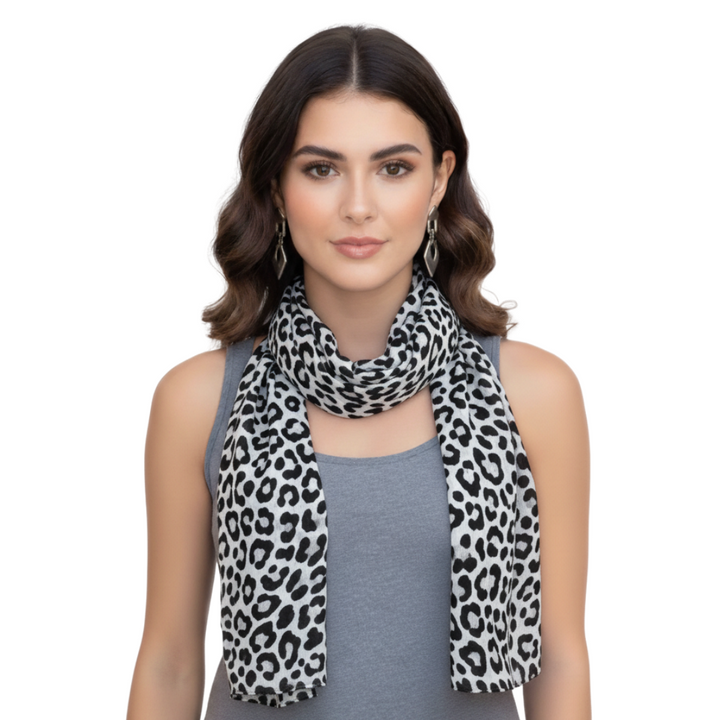 Peach Couture Trendy Women's Leopard Animal Print Crinkle Scarf wrap