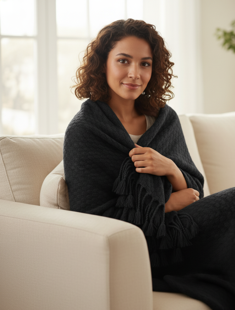 Authentic Cashmere Basketweave Throw (50x60")