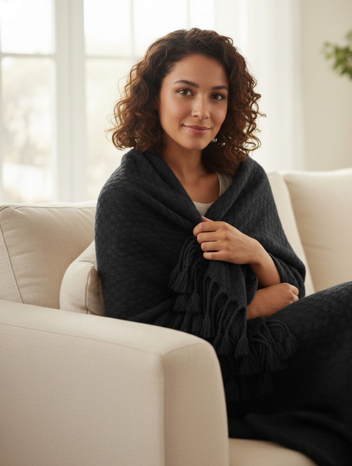 Authentic Cashmere Basketweave Throw (50x60")