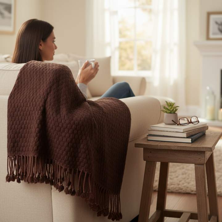 Authentic Cashmere Basketweave Throw (50x60")