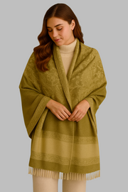 Thick 4 Ply Blanket Scarf Reversible Paisley Pashmina Thick Scarf Wrap Shawl Khaki/Tan