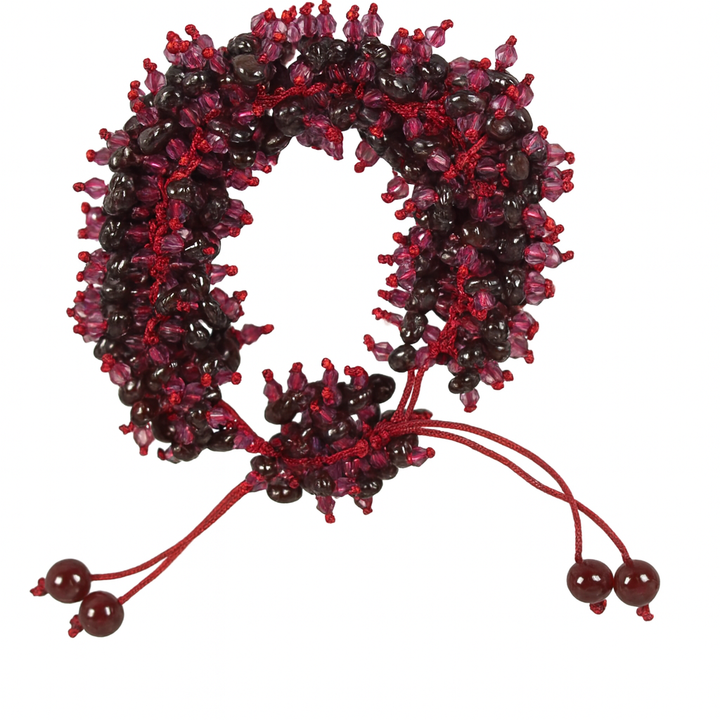 Genuine Garnet-Inspired Cranberry Gemstone Bracelet