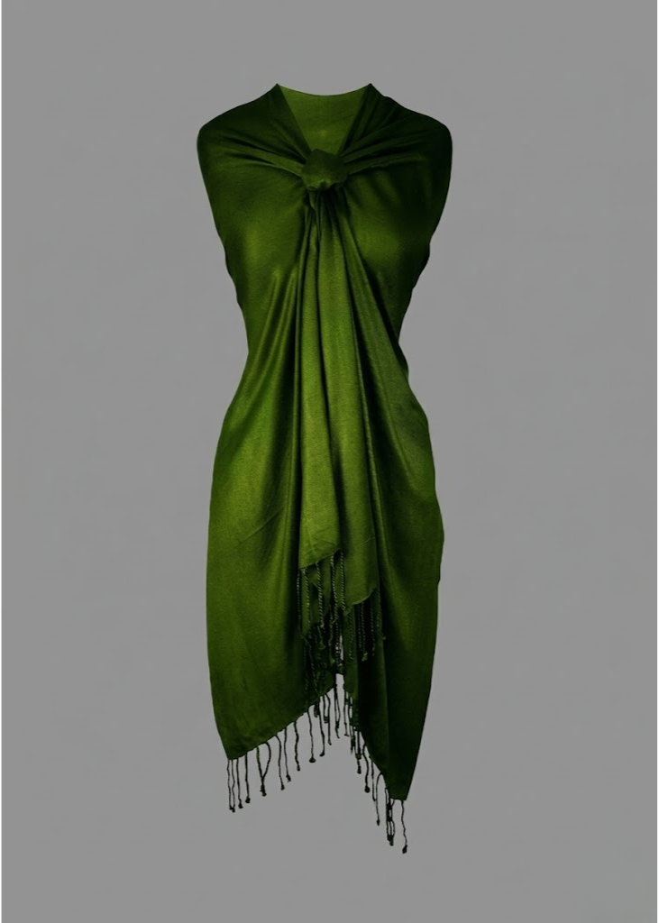 Forest green pashmina shawl for women lightweight elegant scarf wrap