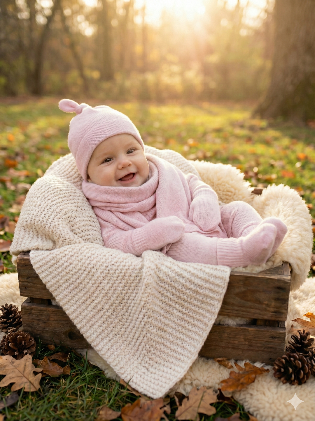 Luxury 100% Cashmere Baby Gift Set – 4-Piece Handmade Winter Accessory Bundle for Infants & Newborns- Pre Order