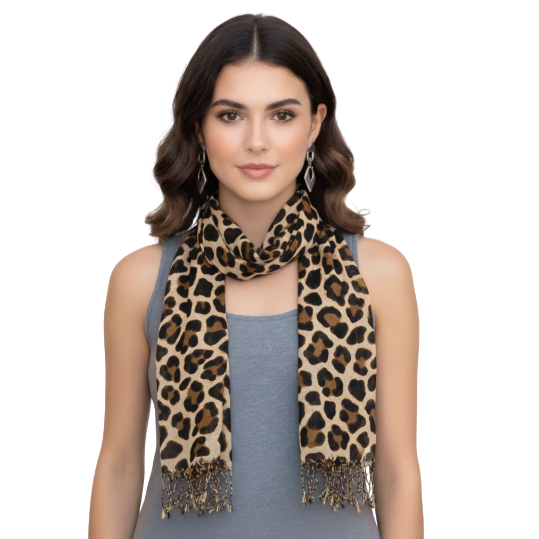Giraffe Print Animal Pashmina Shawl