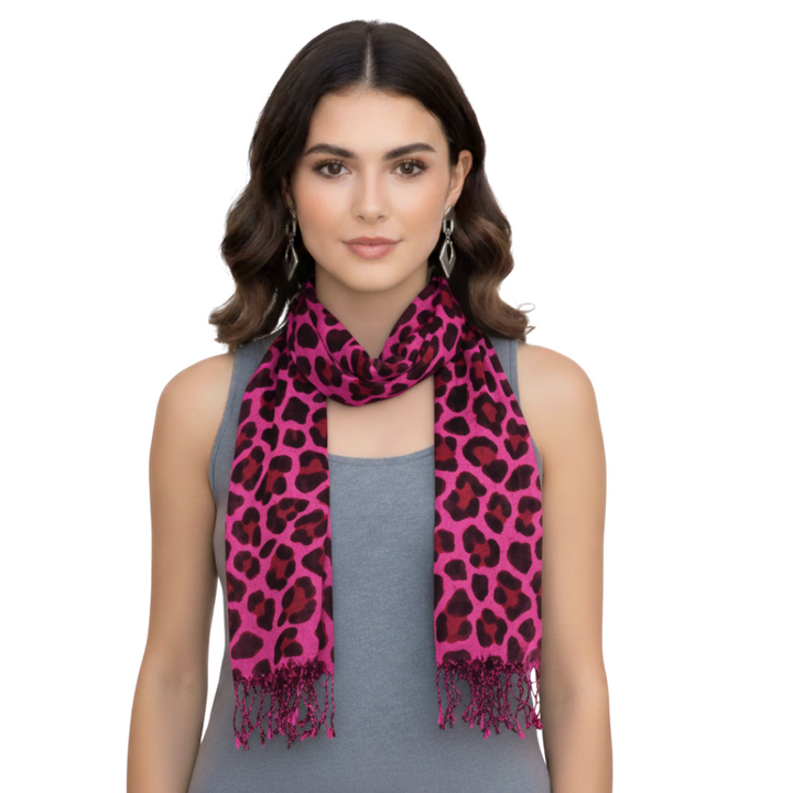 Giraffe Print Animal Pashmina Shawl