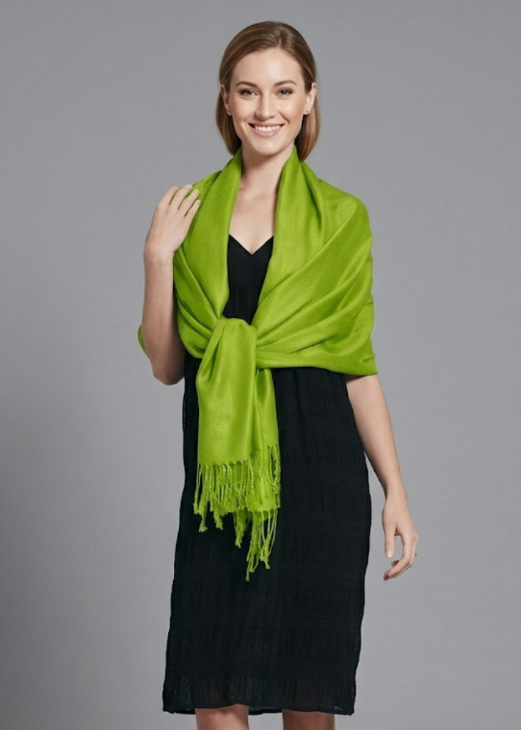 Olive green pashmina shawl for women soft elegant wrap for office and daily wear