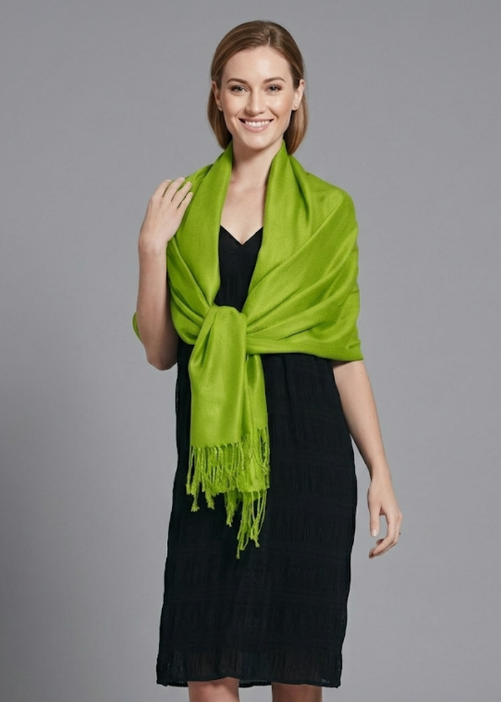 Olive green pashmina shawl for women soft elegant wrap for office and daily wear