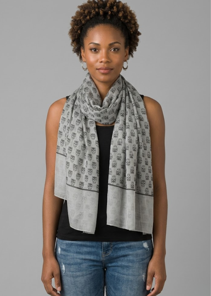 Gray Peach Couture Summer Lightweight Soft Animal Bird Owl Printed Sheer Scarf Shawl