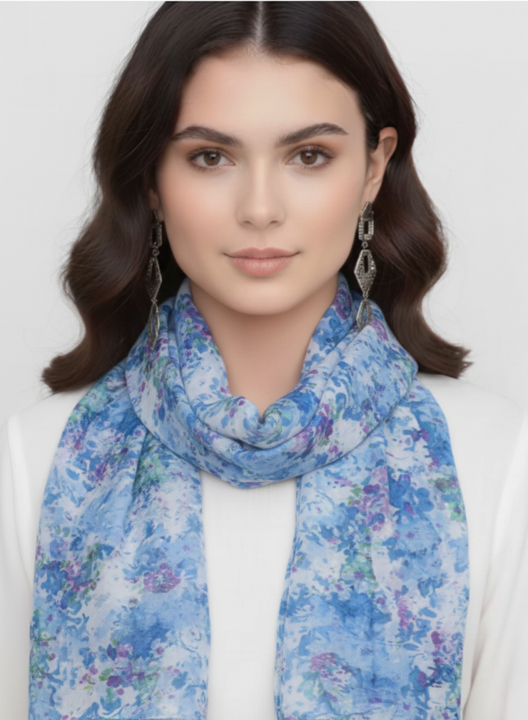 Hibiscus Floral Lightweight Summer Scarf