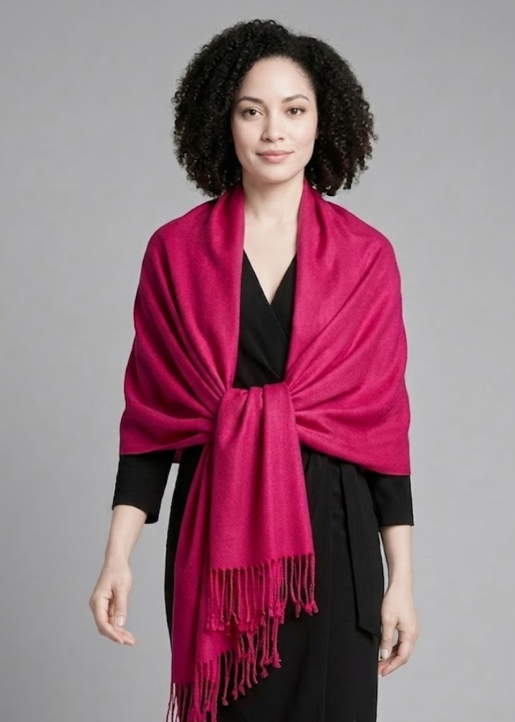 Hot pink pashmina shawl soft lightweight wrap for weddings and parties