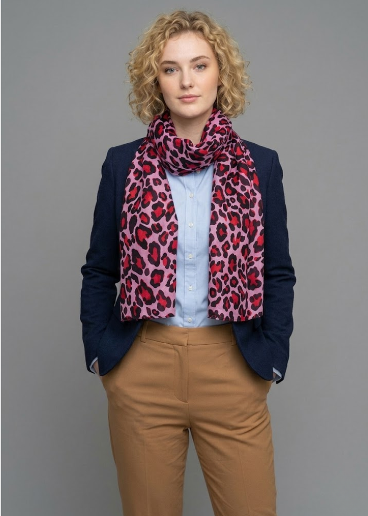 Peach Couture Trendy Women's Leopard Animal Print Crinkle Scarf wrap