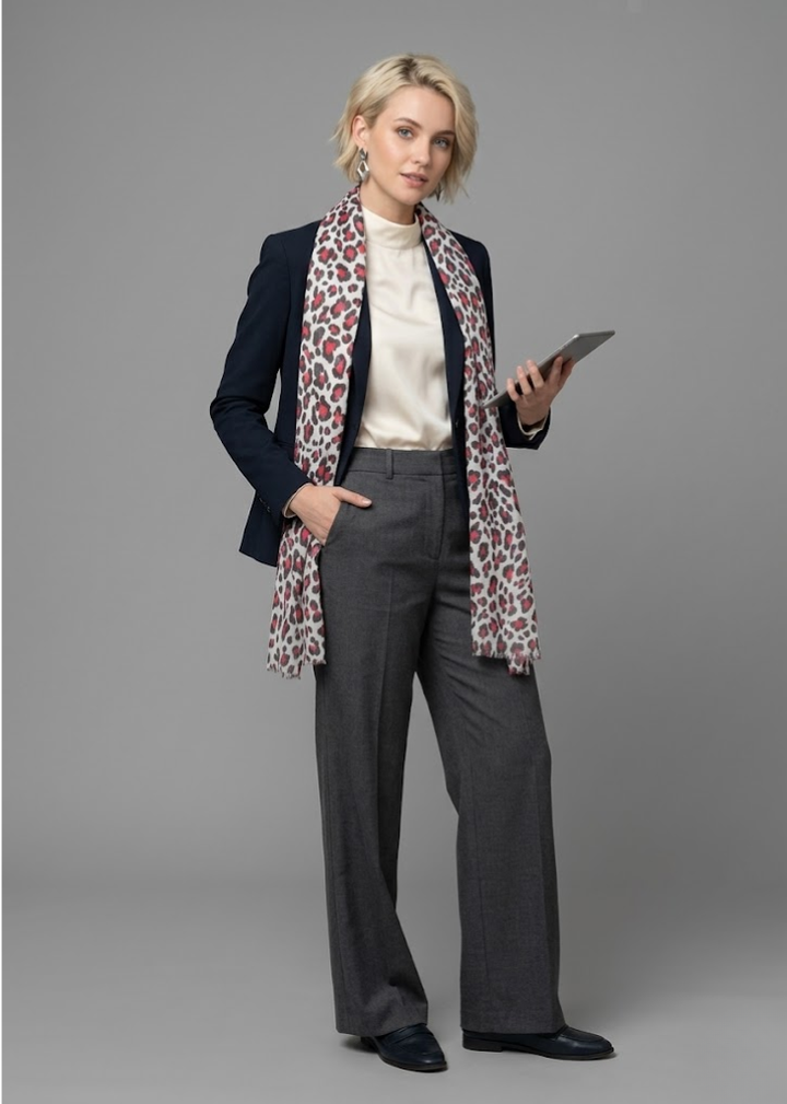 Peach Couture Trendy Women's Leopard Animal Print Crinkle Scarf wrap