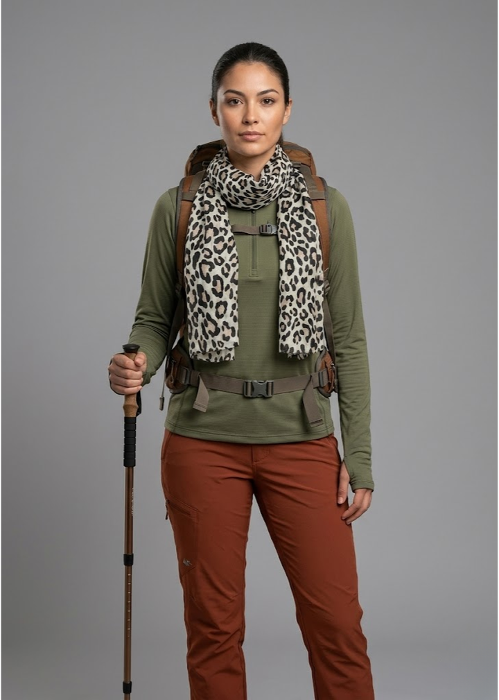 Peach Couture Trendy Women's Leopard Animal Print Crinkle Scarf wrap