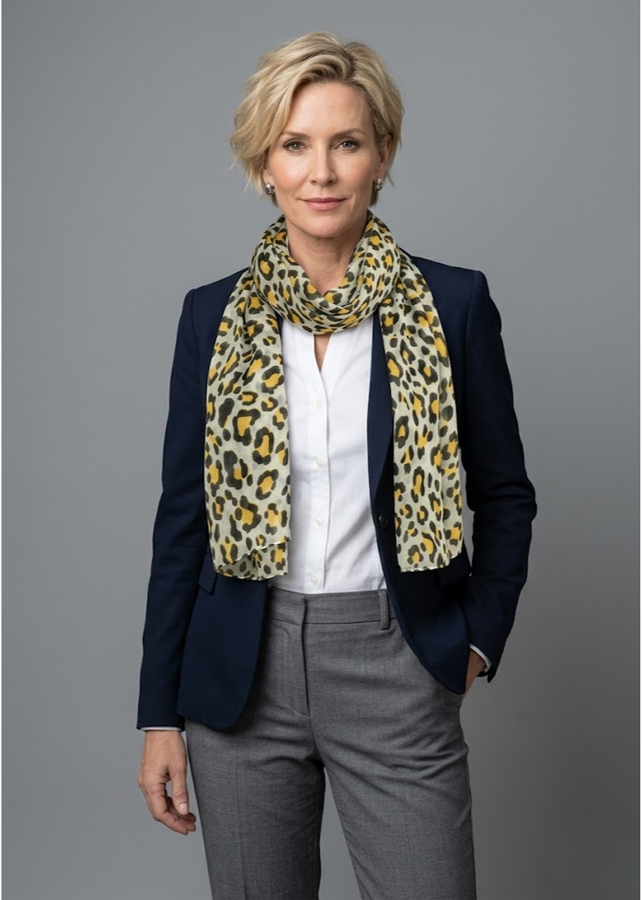 Peach Couture Trendy Women's Leopard Animal Print Crinkle Scarf wrap