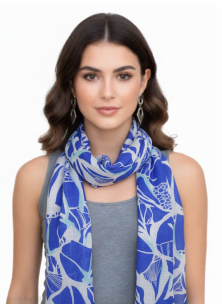 Lightweight Cotton Blend Nautical Scarf