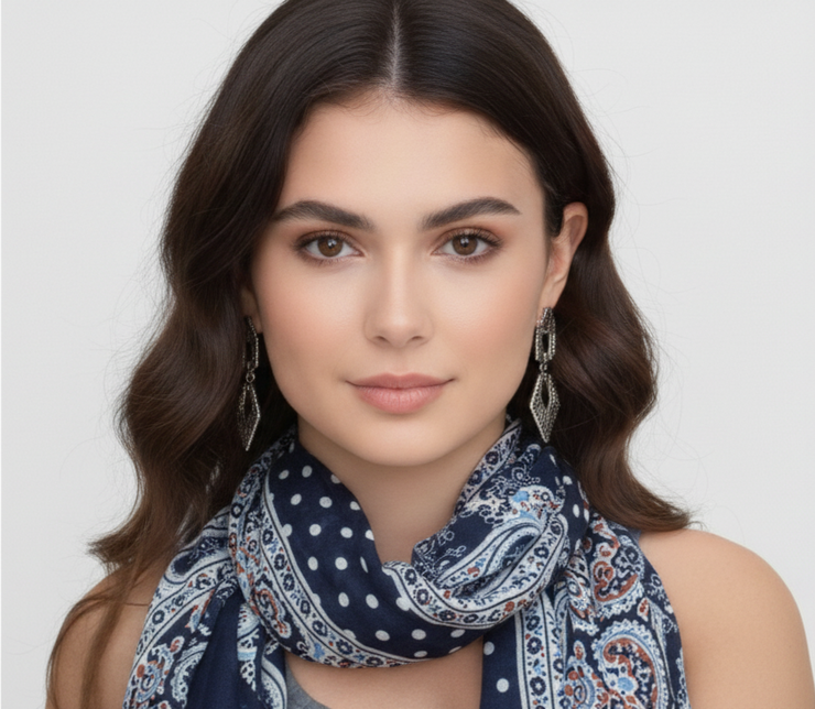 Lightweight Damask Paisley Summer Scarf