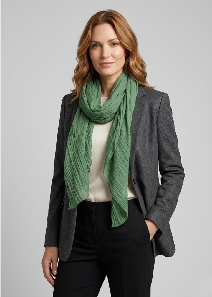 Lightweight Sheer Oversized Scarf Beach Wrap Green