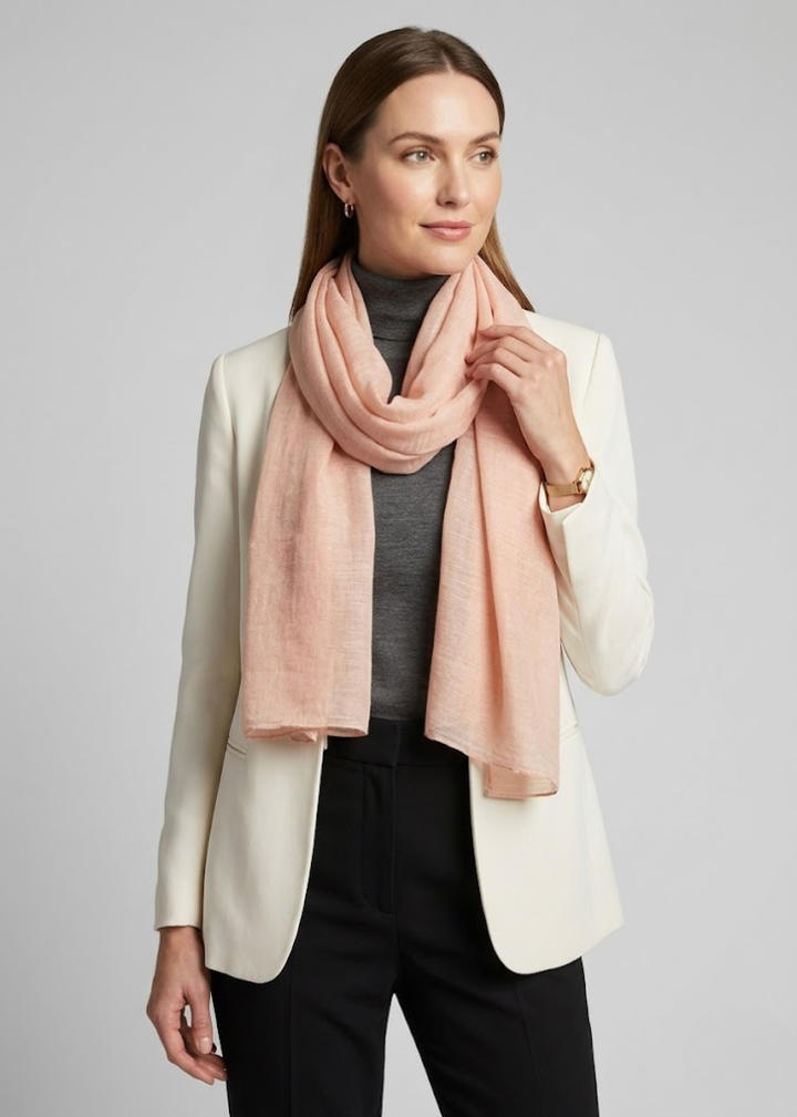 Lightweight Sheer Oversized Scarf Beach Wrap Rose Pink