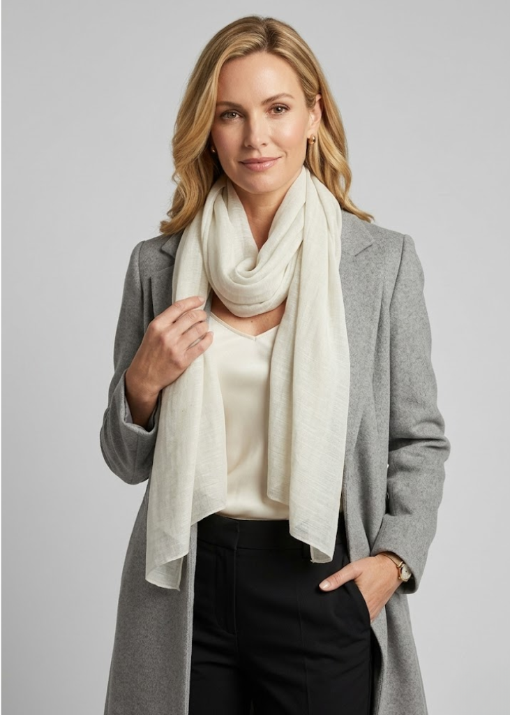 Lightweight Sheer Oversized Scarf Beach Wrap White