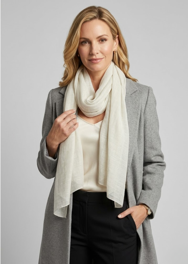 Lightweight Sheer Oversized Scarf Beach Wrap White