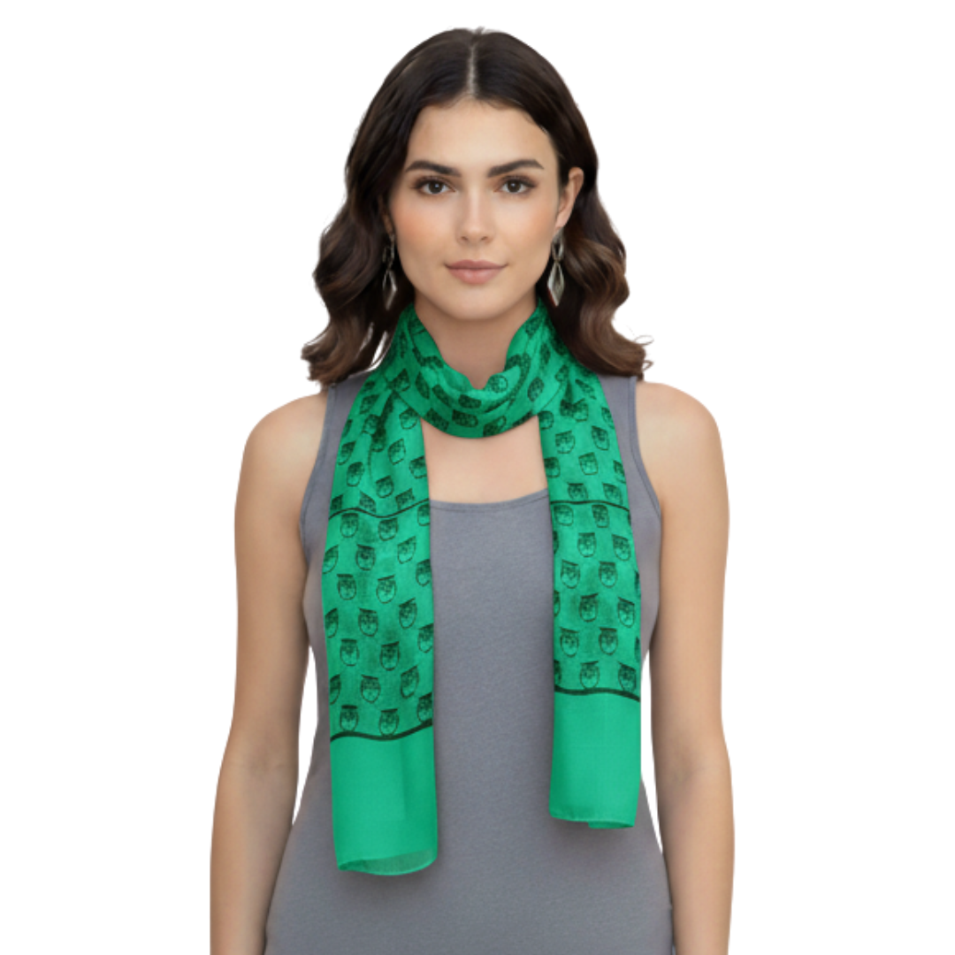 Peach Couture Summer Lightweight Soft Animal Bird Owl Printed Sheer Scarf Shawl