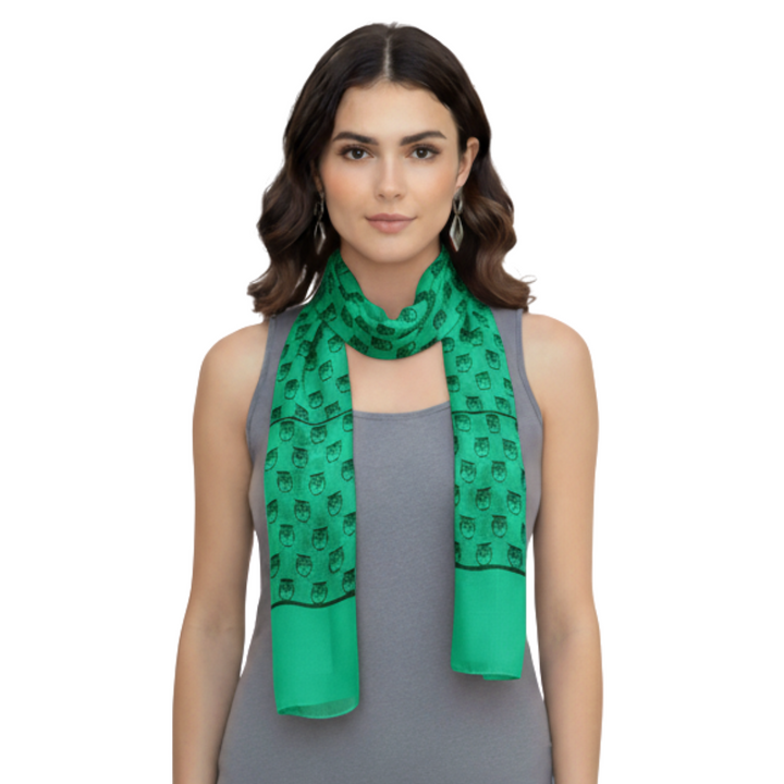 Peach Couture Summer Lightweight Soft Animal Bird Owl Printed Sheer Scarf Shawl