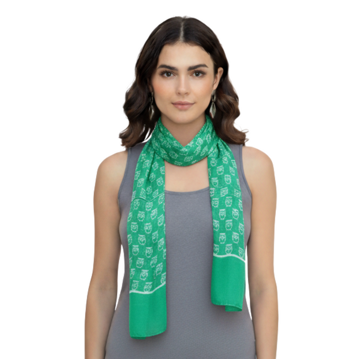 Peach Couture Summer Lightweight Soft Animal Bird Owl Printed Sheer Scarf Shawl