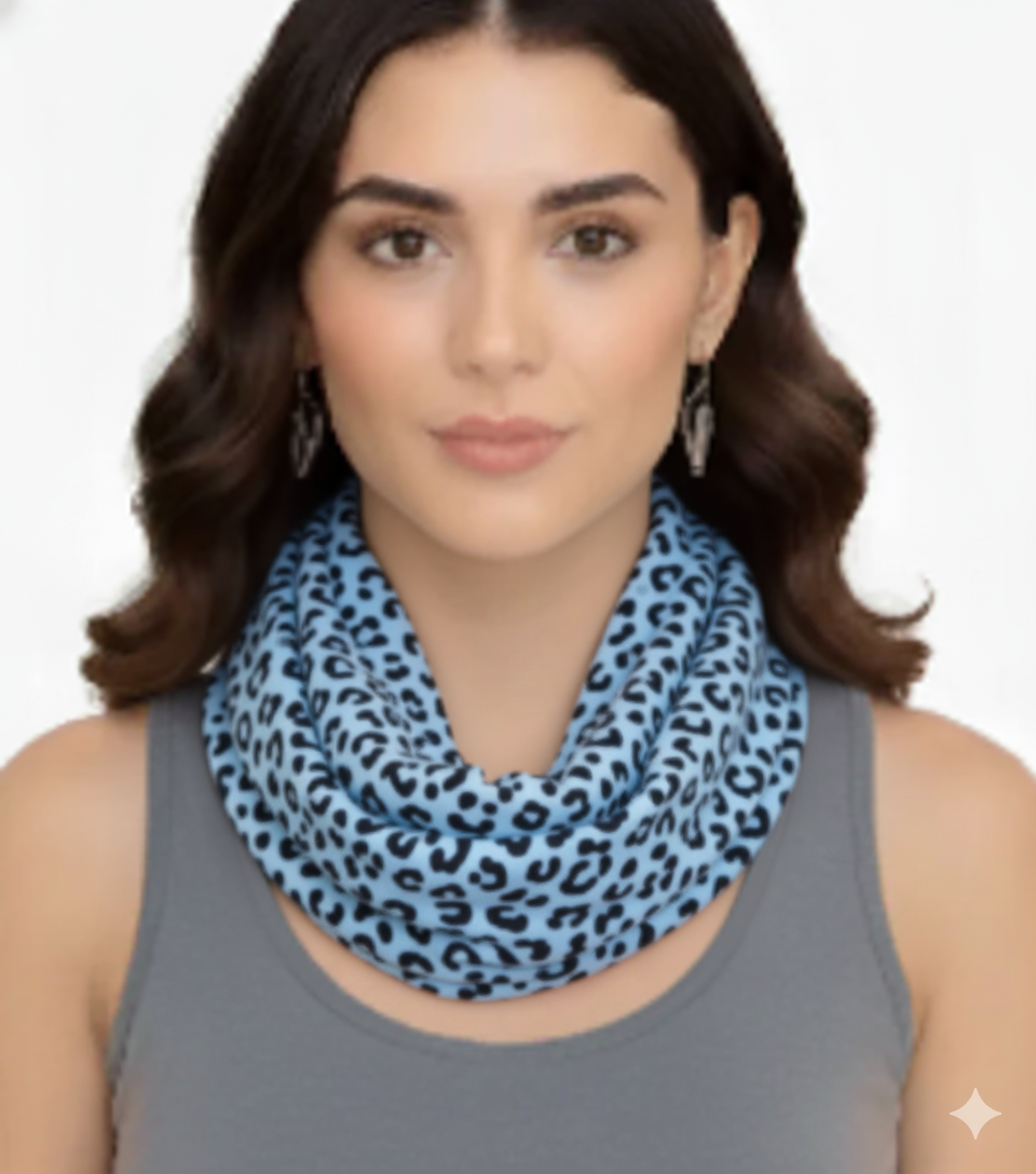 Women's Retro Fashion Two Tone Animal Print Infinity Loop Scarf