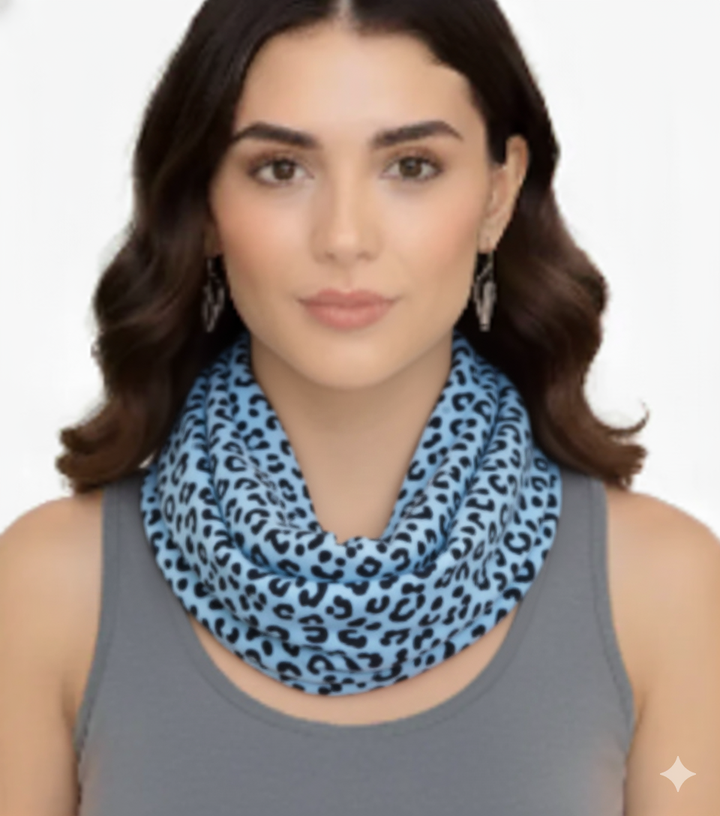 Women's Retro Fashion Two Tone Animal Print Infinity Loop Scarf