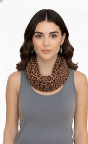 Women's Retro Fashion Two Tone Animal Print Infinity Loop Scarf
