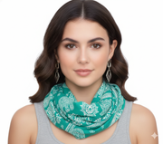 Tribal Paisley Floral Elephant Animal Print Infinity Loop Scarf