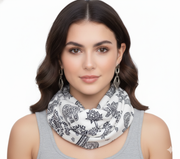 Tribal Paisley Floral Elephant Animal Print Infinity Loop Scarf