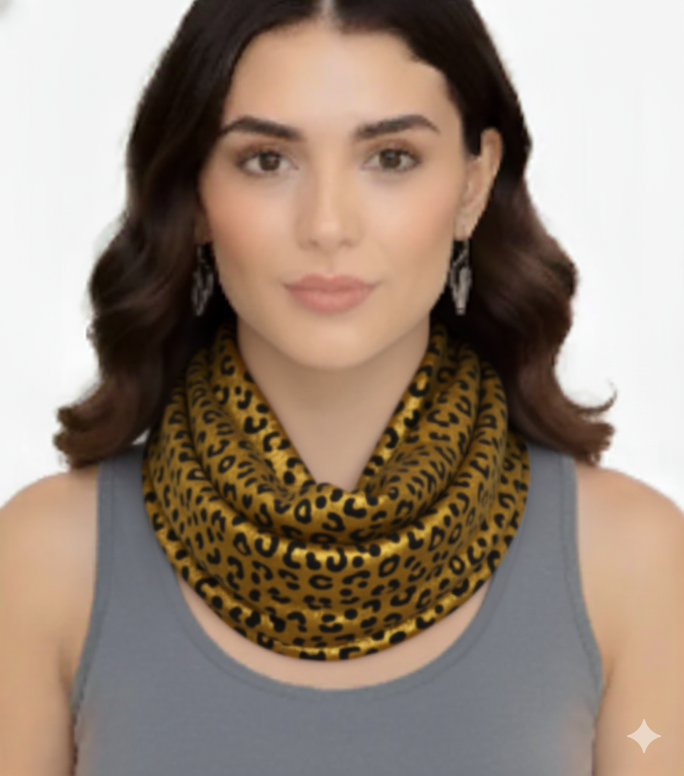 Women's Retro Fashion Two Tone Animal Print Infinity Loop Scarf
