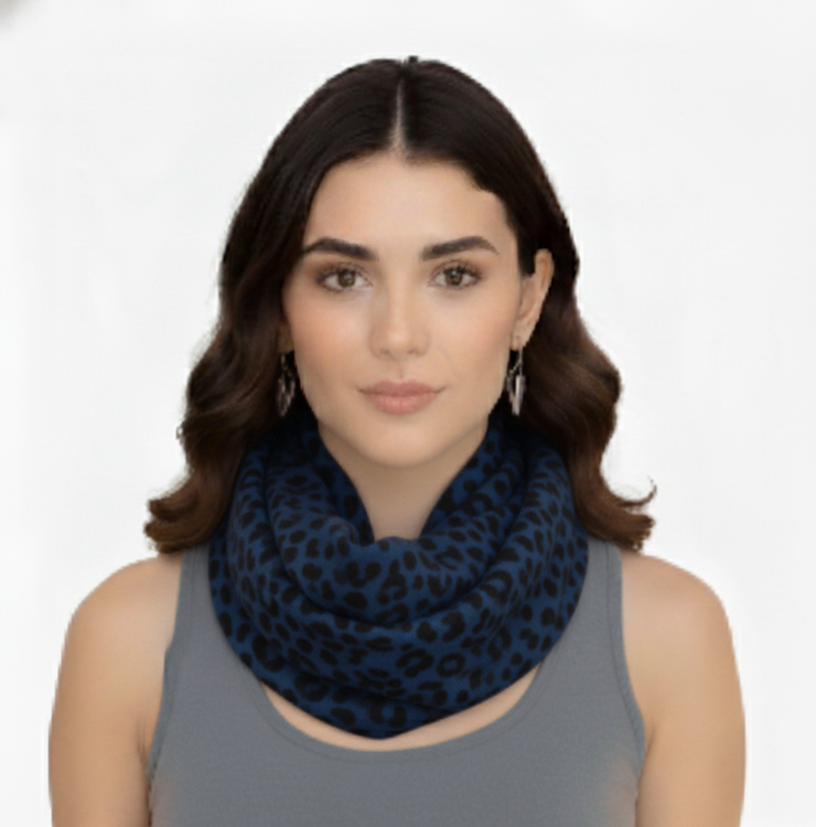 Women's Retro Fashion Two Tone Animal Print Infinity Loop Scarf