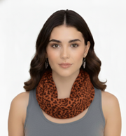 Women's Retro Fashion Two Tone Animal Print Infinity Loop Scarf