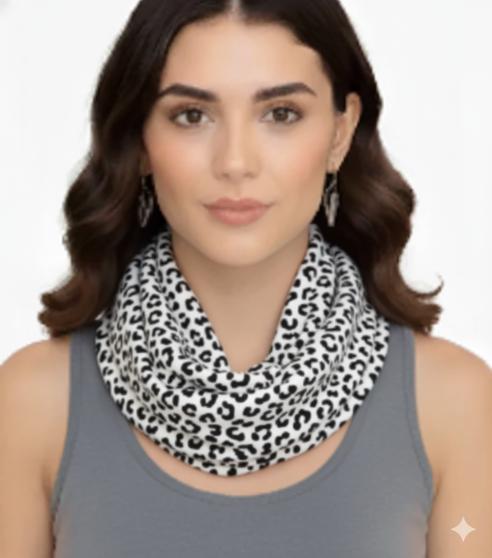 Women's Retro Fashion Two Tone Animal Print Infinity Loop Scarf