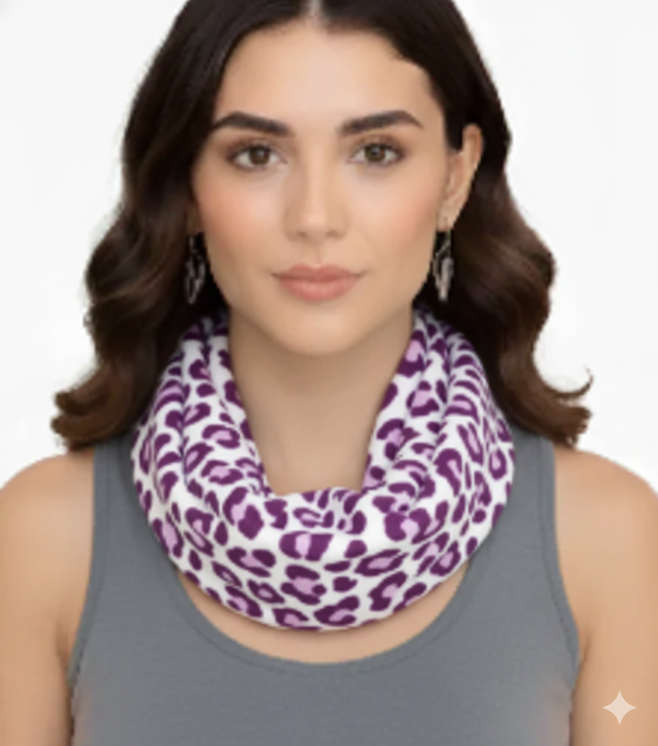 Women's Retro Fashion Two Tone Animal Print Infinity Loop Scarf