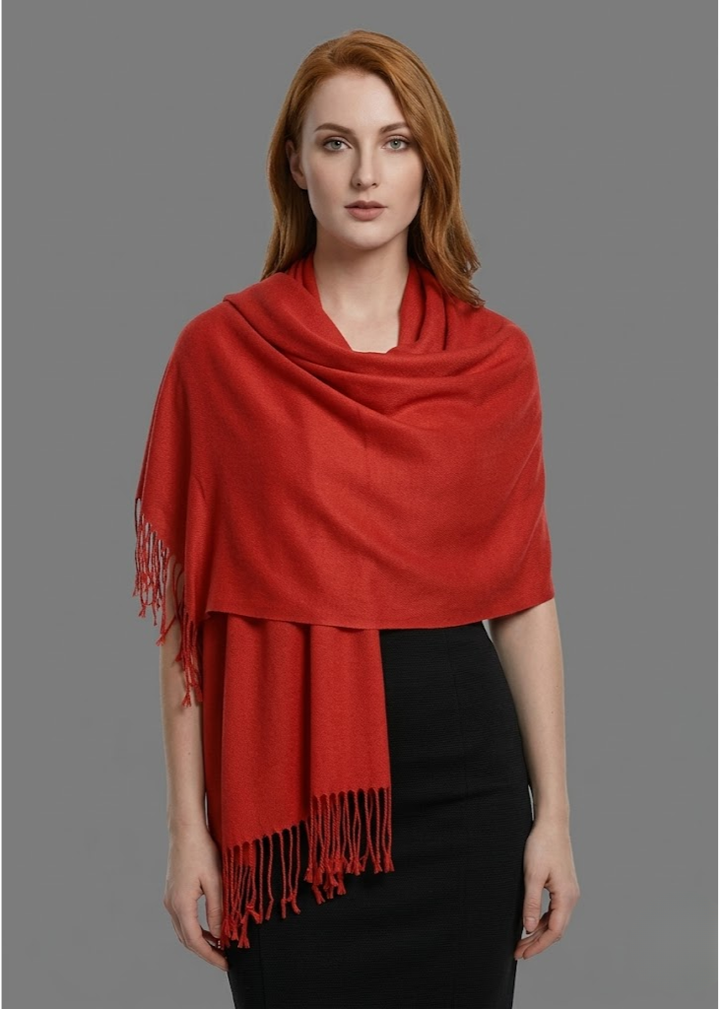 Elegant red pashmina shawl wrap for women festive and wedding wear