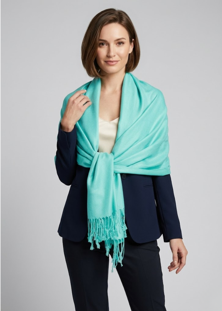 Robbins egg blue pashmina scarf elegant shawl wrap for women