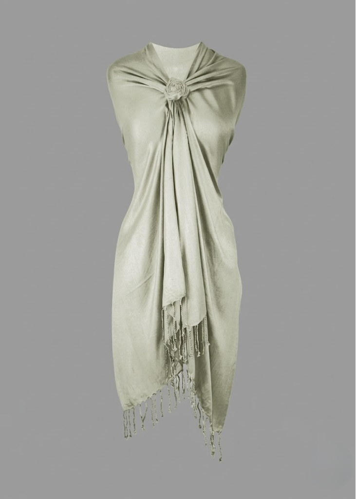Silver pashmina shawl for women soft lightweight scarf wrap for professional daily wear