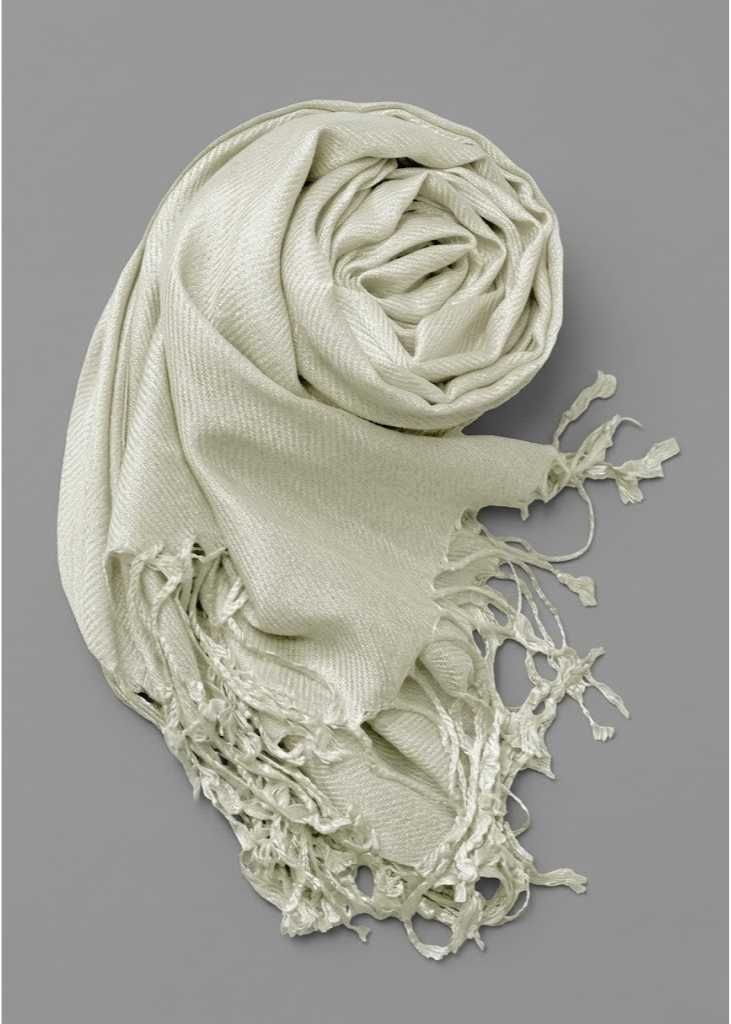 Silver pashmina shawl for women soft lightweight scarf wrap for professional daily wear